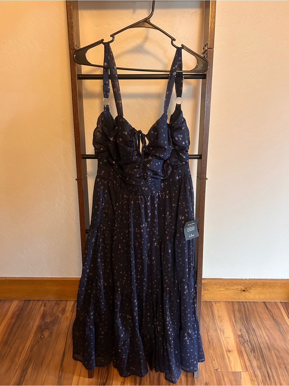 Lulus Navy Midi Dress with Adjustable Straps